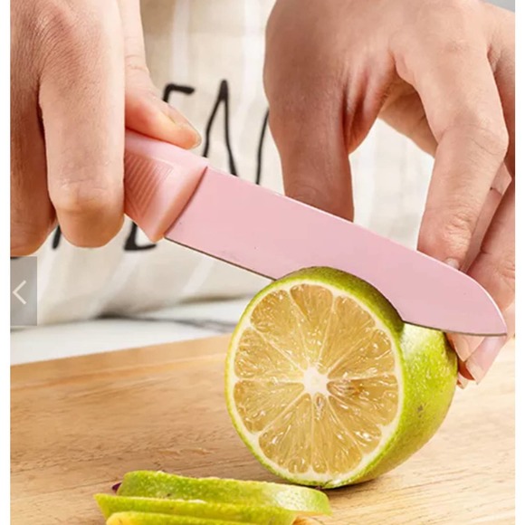 💝 PINK CERAMIC KITCHEN KNIFE SET (6 PIECE) CUTE STAINLESS STEEL - Picture 6 of 11